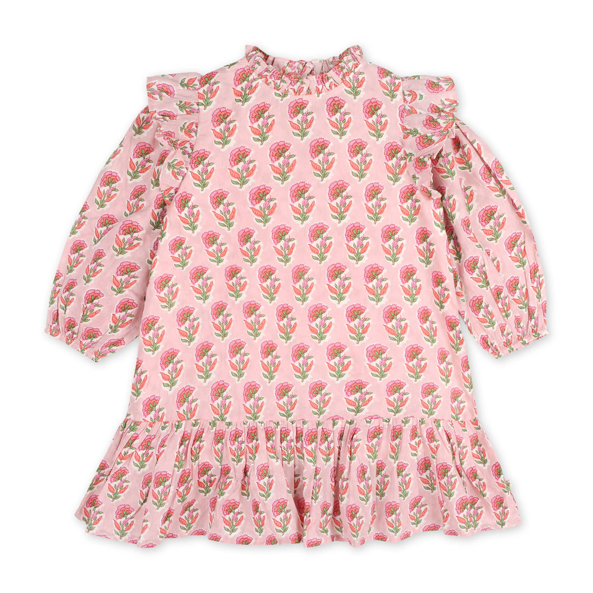 Jocelyn Floral Dress - Pink (Organic Cotton)