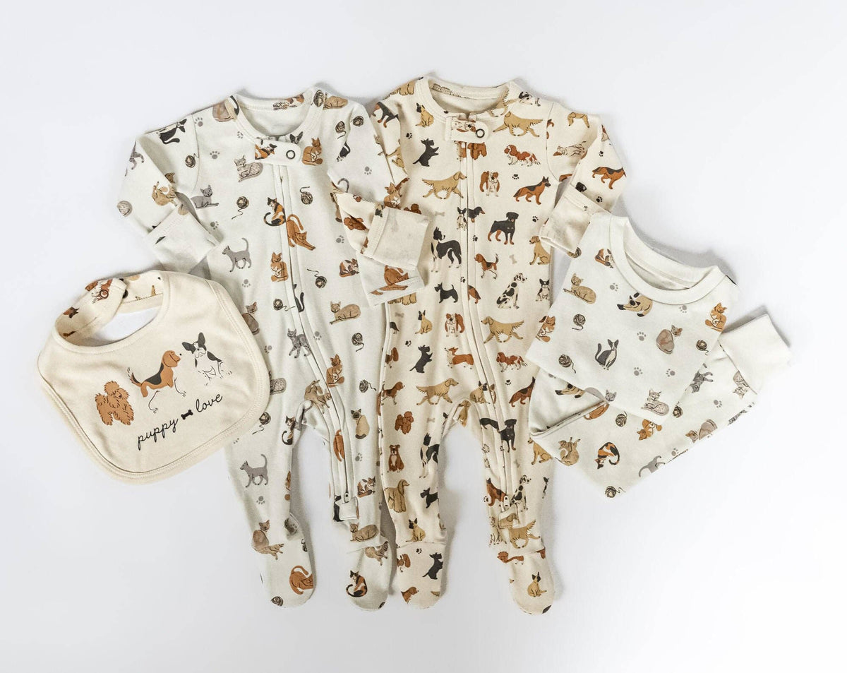 Puppy Love | Organic Zipper Footie
