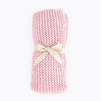 Blush Garter Stitch Knit Blanket Baby