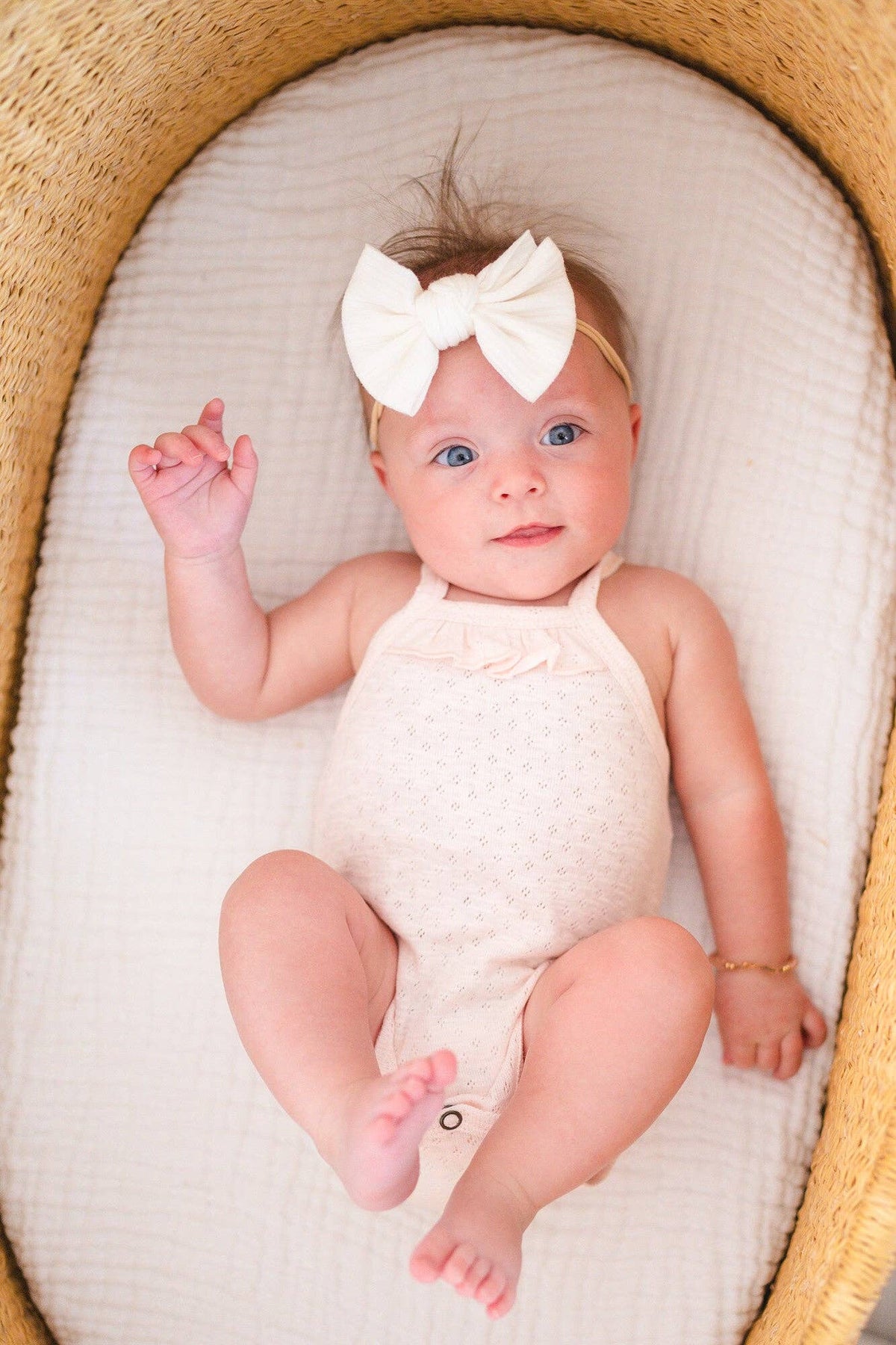 Cotton Candy | Organic Pointelle Criss-Cross Bodysuit