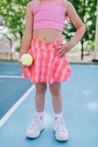 Ashlyn Athletic Skort in Carnation Crinkle