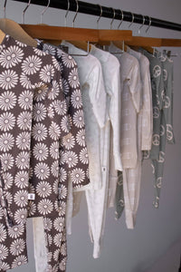 Bamboo Zip Pajamas | Retro Floral