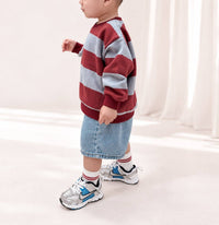 Kids Bold Stripe Sweatshirt - Wine