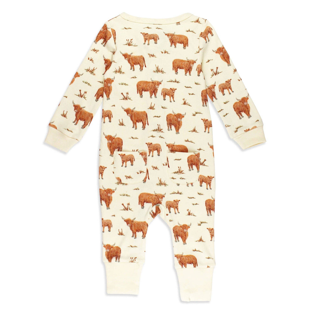 Highland Cow | Organic Zipper Romper