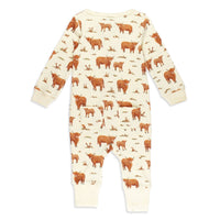 Highland Cow | Organic Zipper Romper