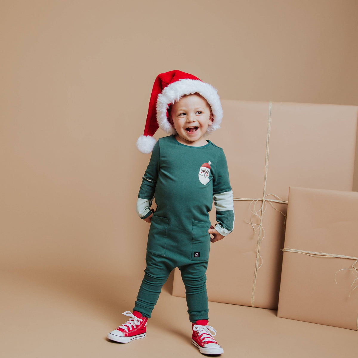 Layered Rag Romper - Ho Ho Ho Green Check