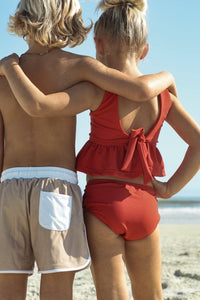 Flutter Tankini Set (brick ribbed)
