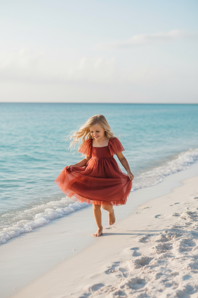 Fawn Dress (venetian red tulle)