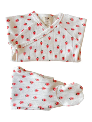 White Strawberry / Organic Pointelle Newborn Set