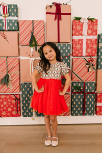 Aura Tulle Dress in Lattice Tree