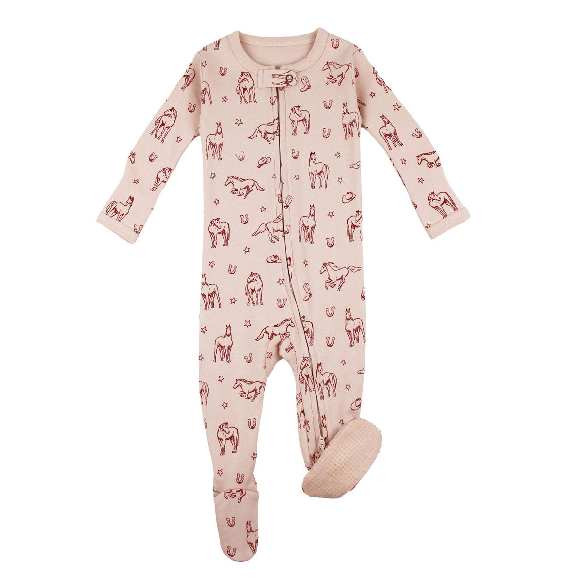 Rodeo Rose Organic Zipper Footie