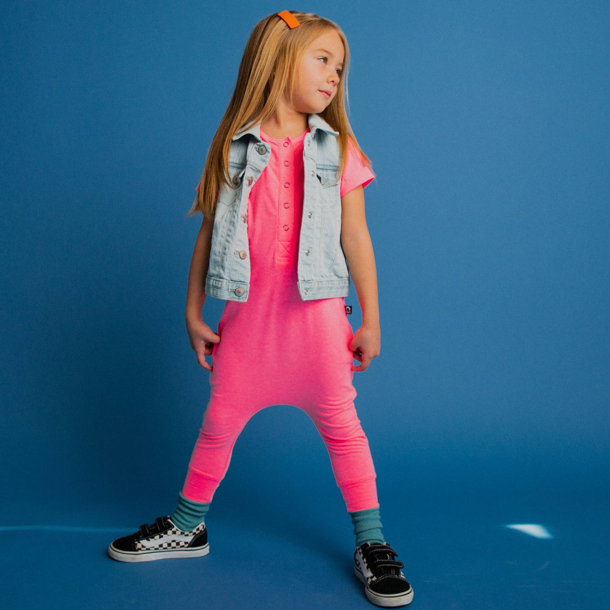 Washed Neon Pink Romper