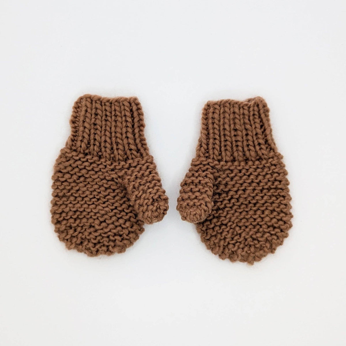 Garter Stitch Mittens Pecan