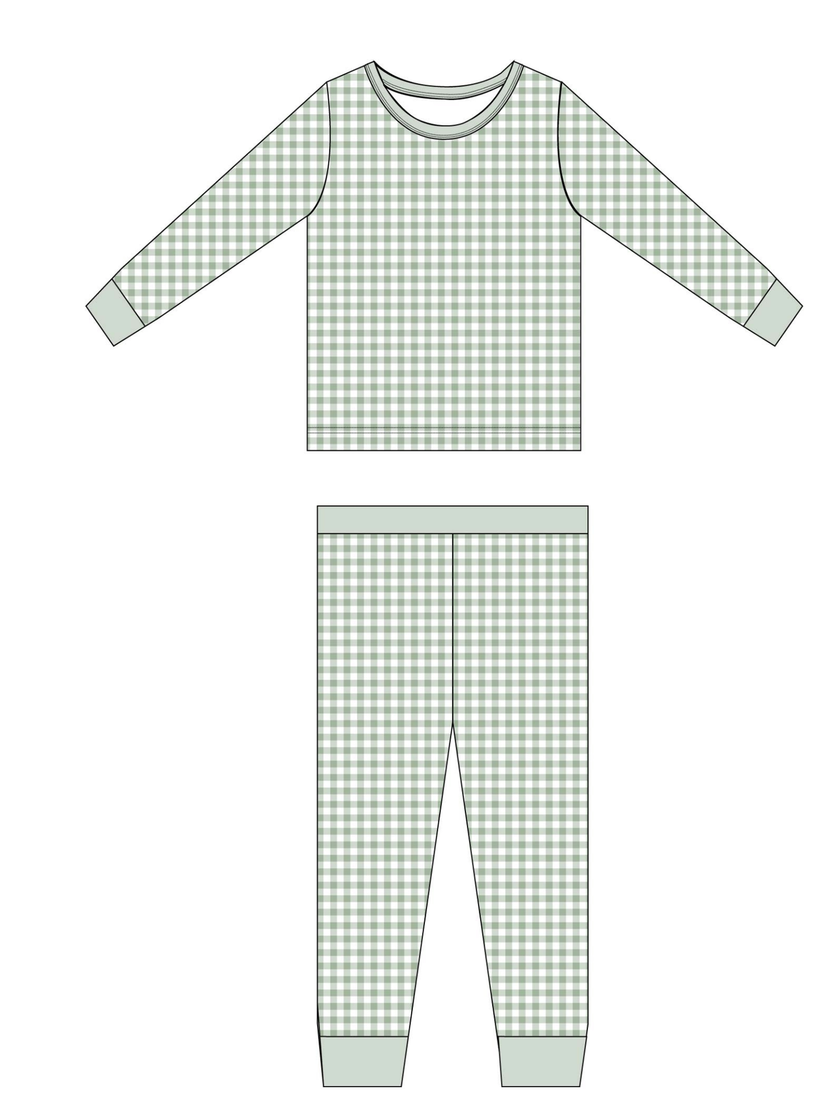 Sage Gingham Jam Set