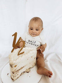 Half Birthday Organic Baby Bodysuit