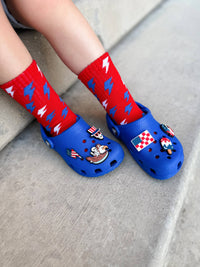 Red White + Electric Socks
