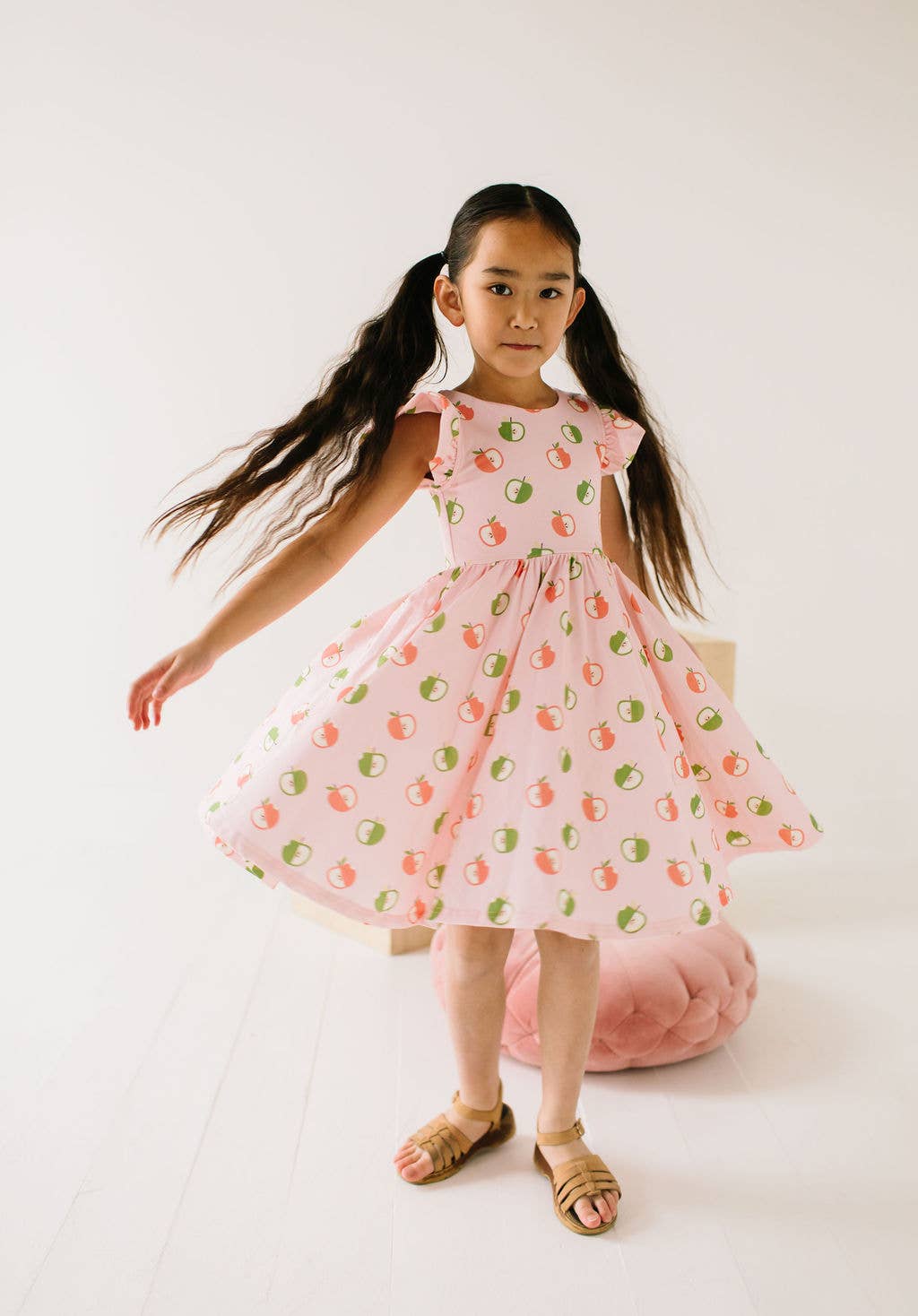 Olivia Dress in Apple A Day