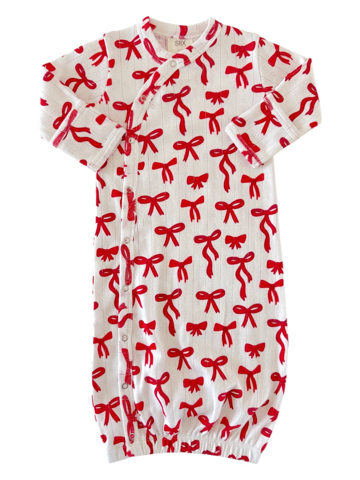 Red Bows Organic Pointelle Gown