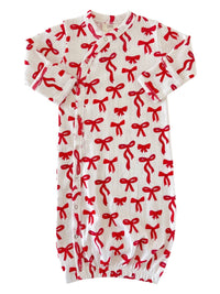 Red Bows Organic Pointelle Gown