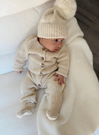 Classic Chunky Knit Jumpsuit French Cream