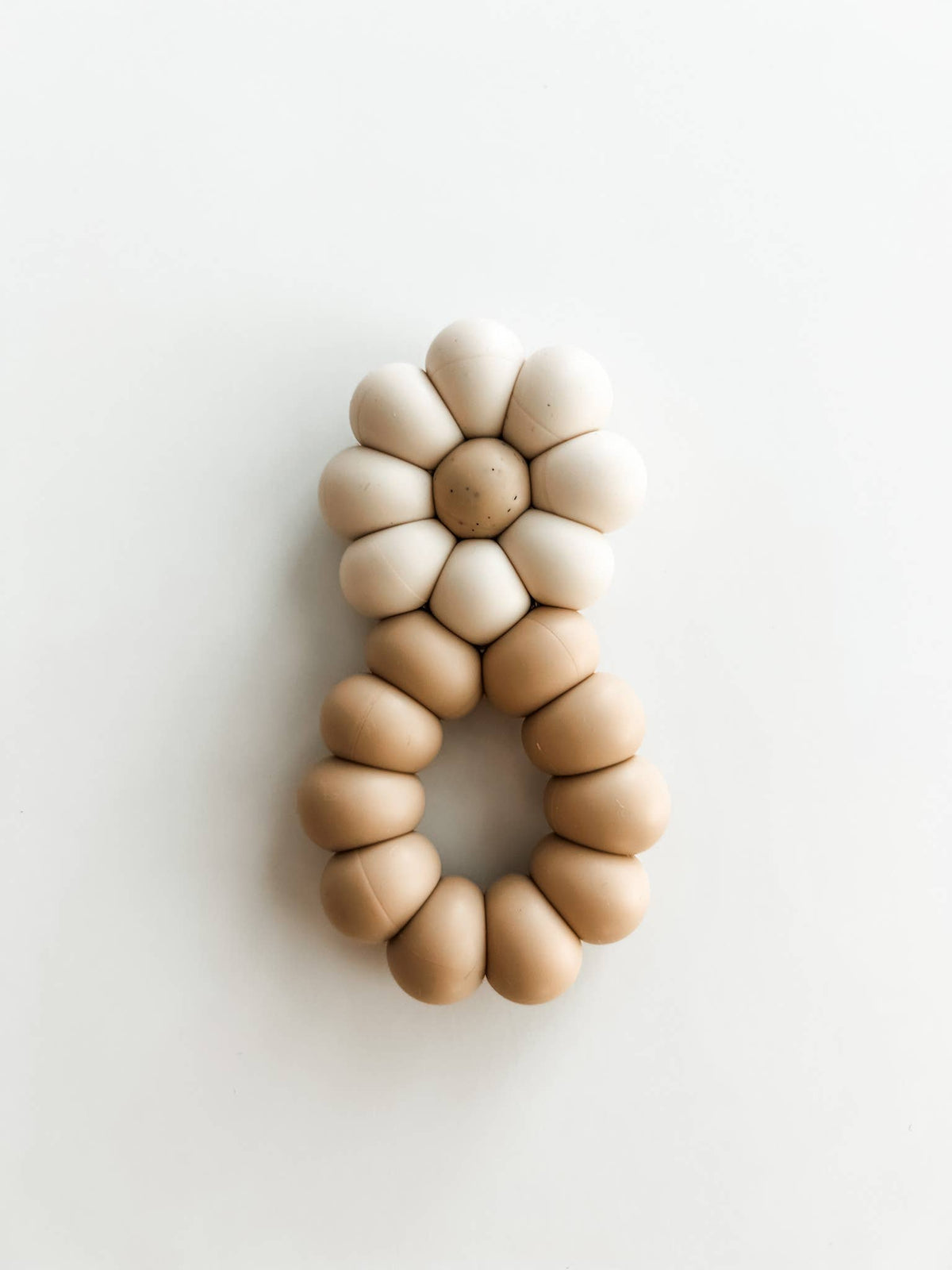 Tan Daisy Baby Teether Toy
