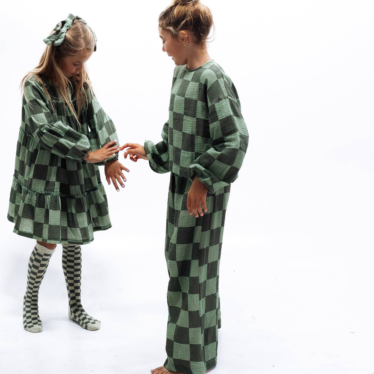 CLEMENTINE DRESS | CHECKERED GREEN