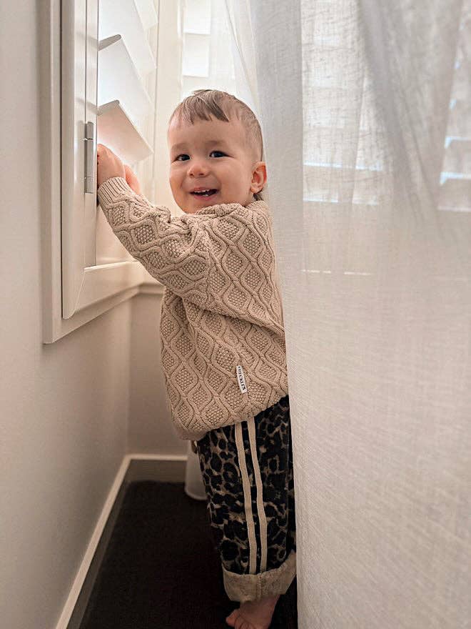 Little Cub Denim Track Pants | Leopard Racer