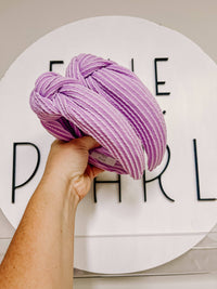 Lilac Ribbed Knotted Headband