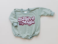 Believe in the Magic Christmas Sweatshirt Romper Baby Bubble