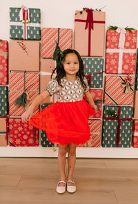 Aura Tulle Dress in Lattice Tree