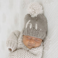 Hi. Pebble Brown Hand Knit Beanie Hat