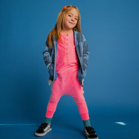 Washed Neon Pink Romper