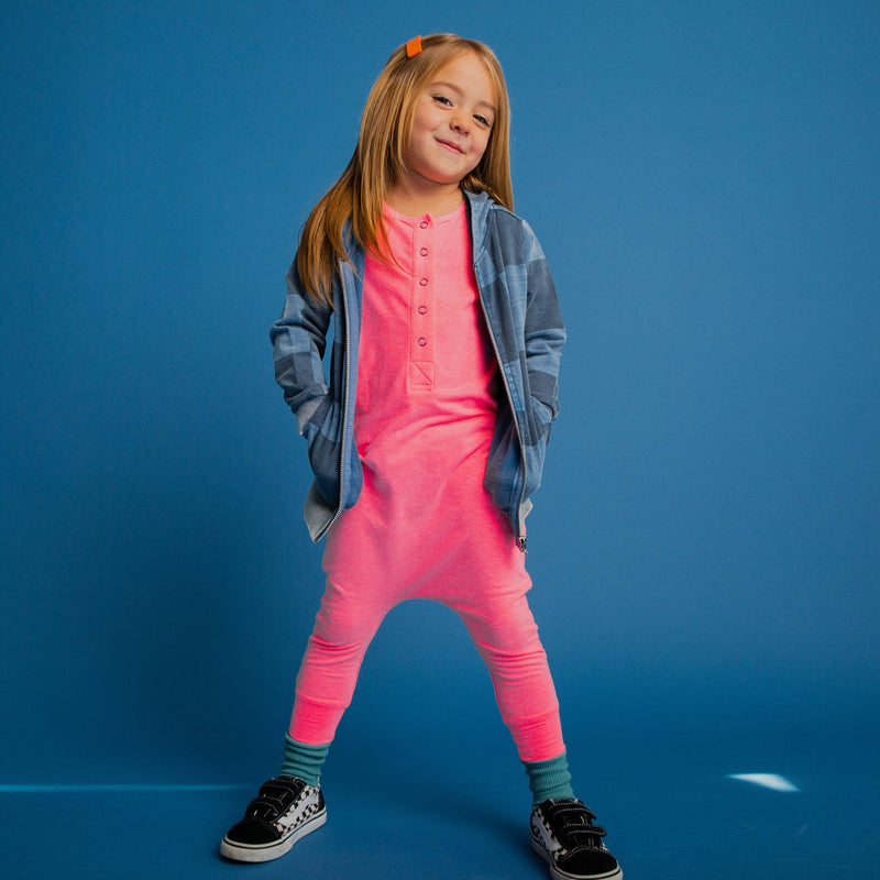 Washed Neon Pink Romper