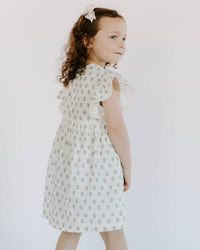 Organic Cotton Muslin Flutter Sleeve Dress
