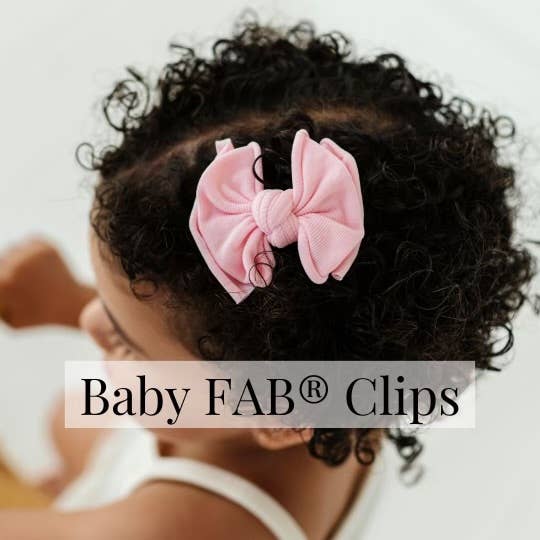 Baby Bling® 2-Pack Baby FAB® Clips soft nylon bow hair clips - 3 Colors