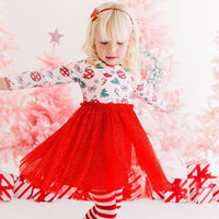 Disco Christmas Long Sleeve Tutu Dress