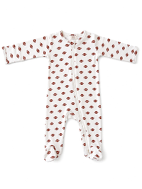 Football Organic Pointelle 2-Way Zip Footie