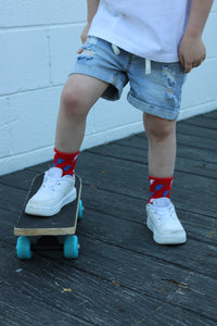 Red White + Electric Socks