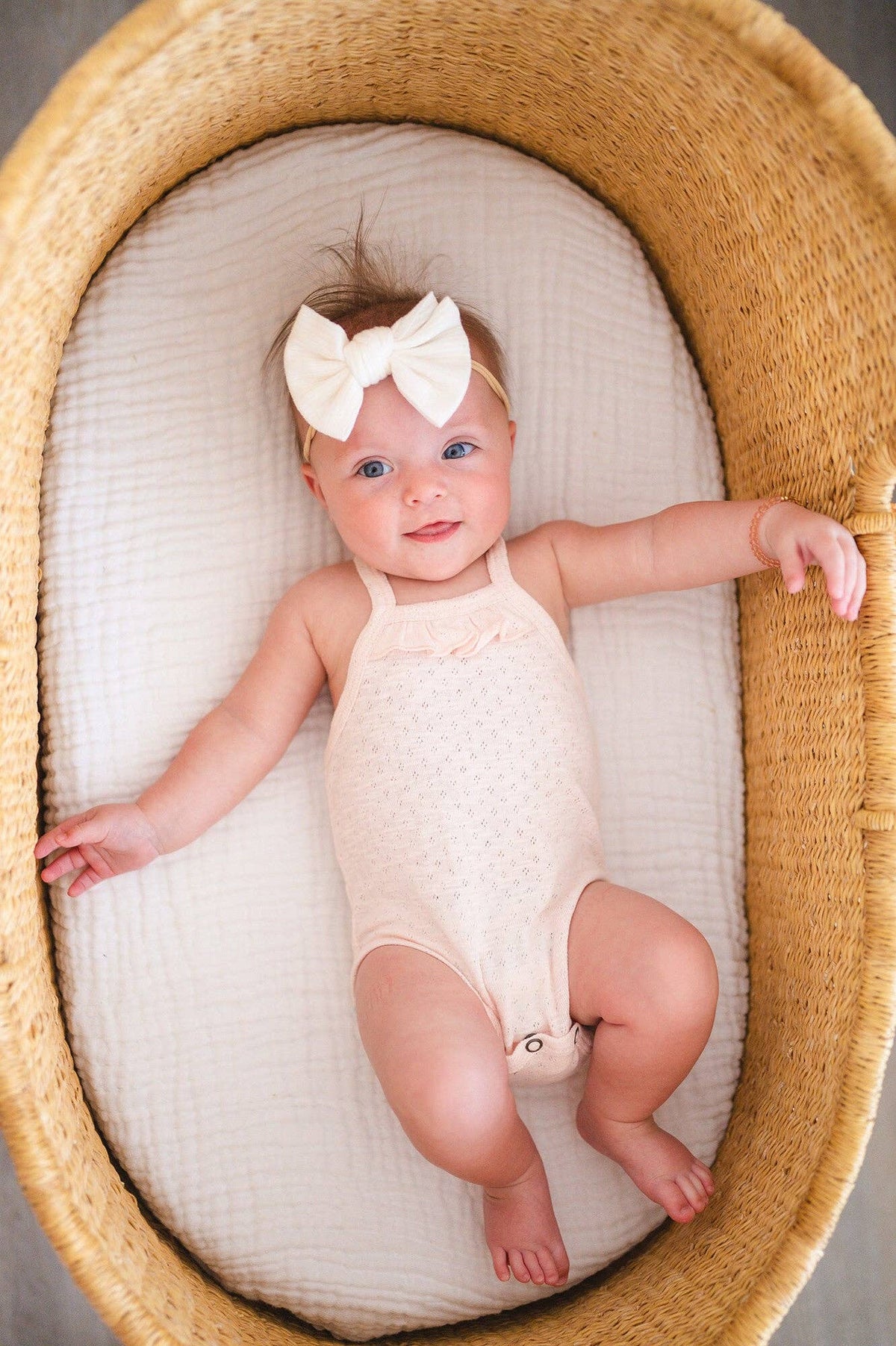 Cotton Candy | Organic Pointelle Criss-Cross Bodysuit