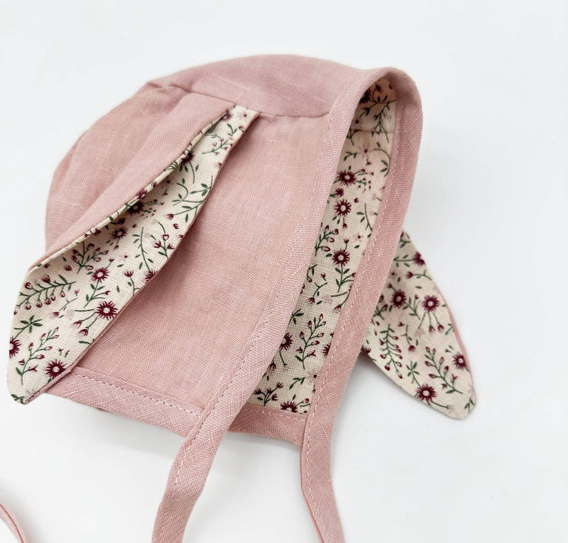 Floral Linen Bunny Bonnet