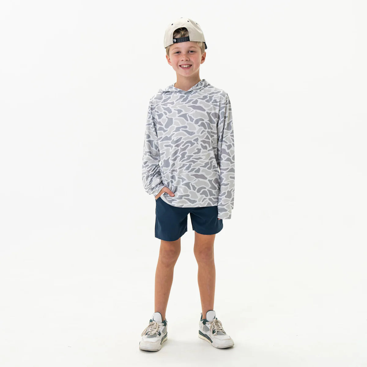 Youth Performance Hoodie - White Camo