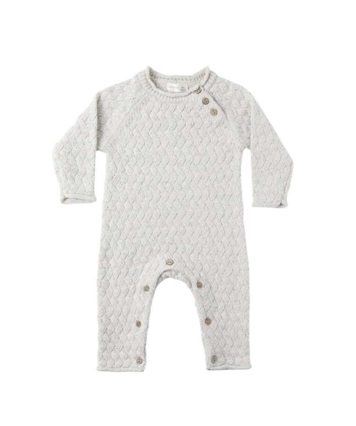 Cozy Heather Knit Jumpsuit Blue