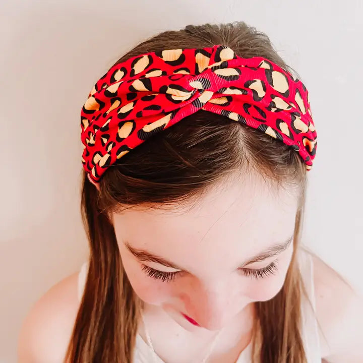 Red Leopard Twisted Turban