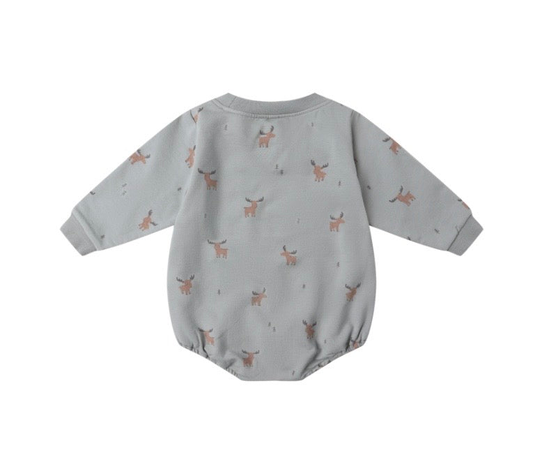 Crewneck Bubble Romper Moose