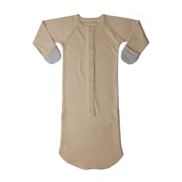 24 Hour Convertible Sleeper Baby Gown - Sandstone