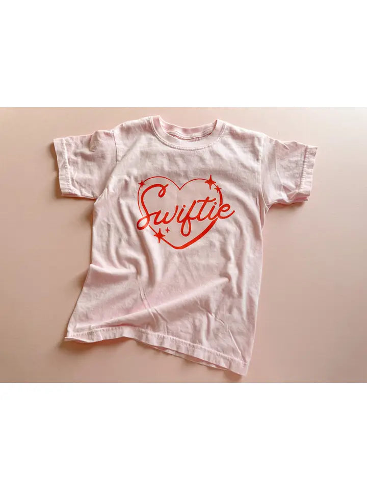 Swiftie Shimmer Kids Tee in Blossom