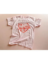 Swiftie Shimmer Kids Tee in Blossom