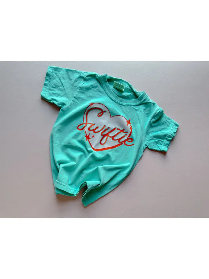 Swiftie Shimmer Kids Tee in Mint