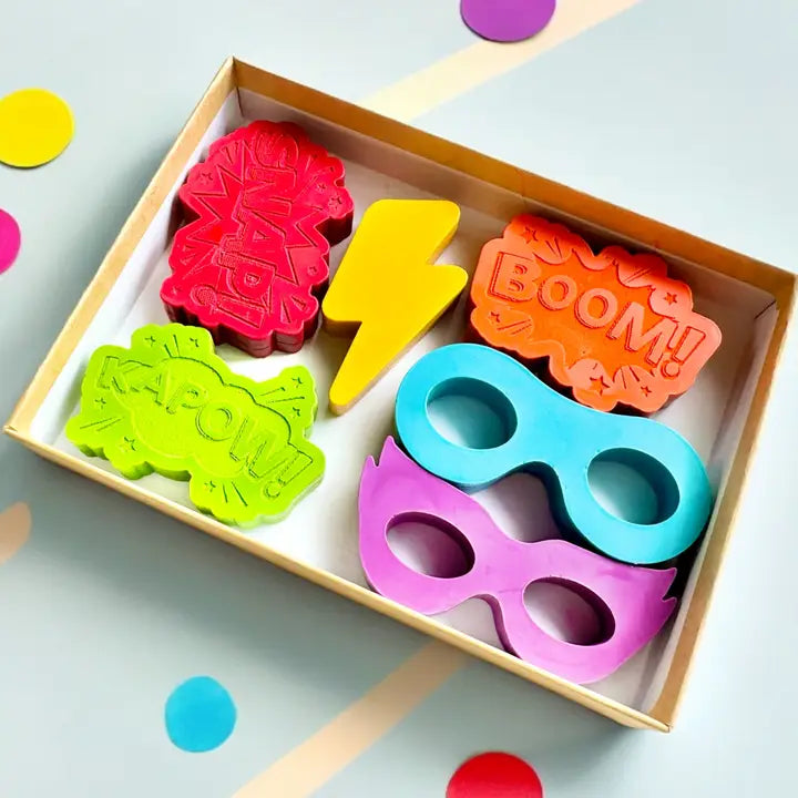 Super Hero Comic Crayons Gift Box