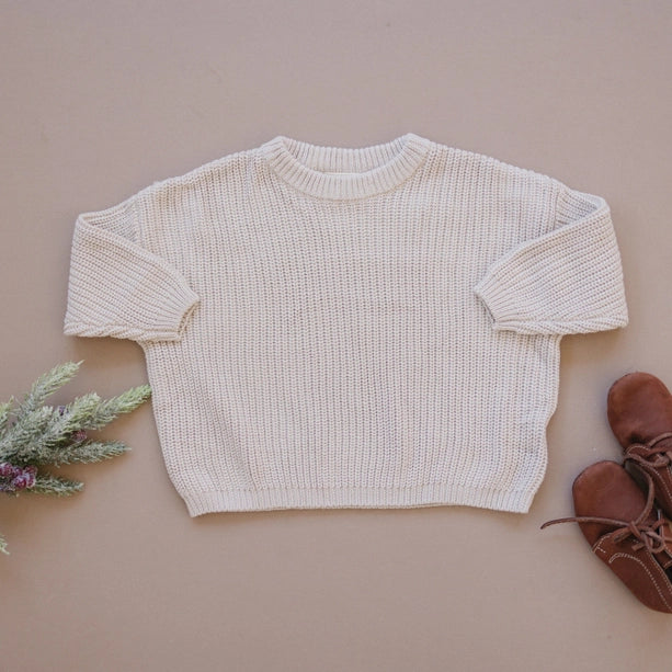 Beige Oversized Chunky Knit Sweater